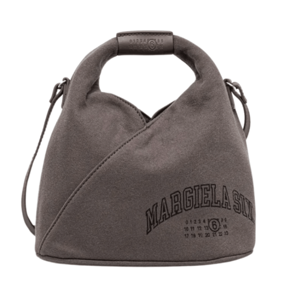 MM6 Maison Margiela Calfskin Japanese Classic Crossbody Bag Dark Grey