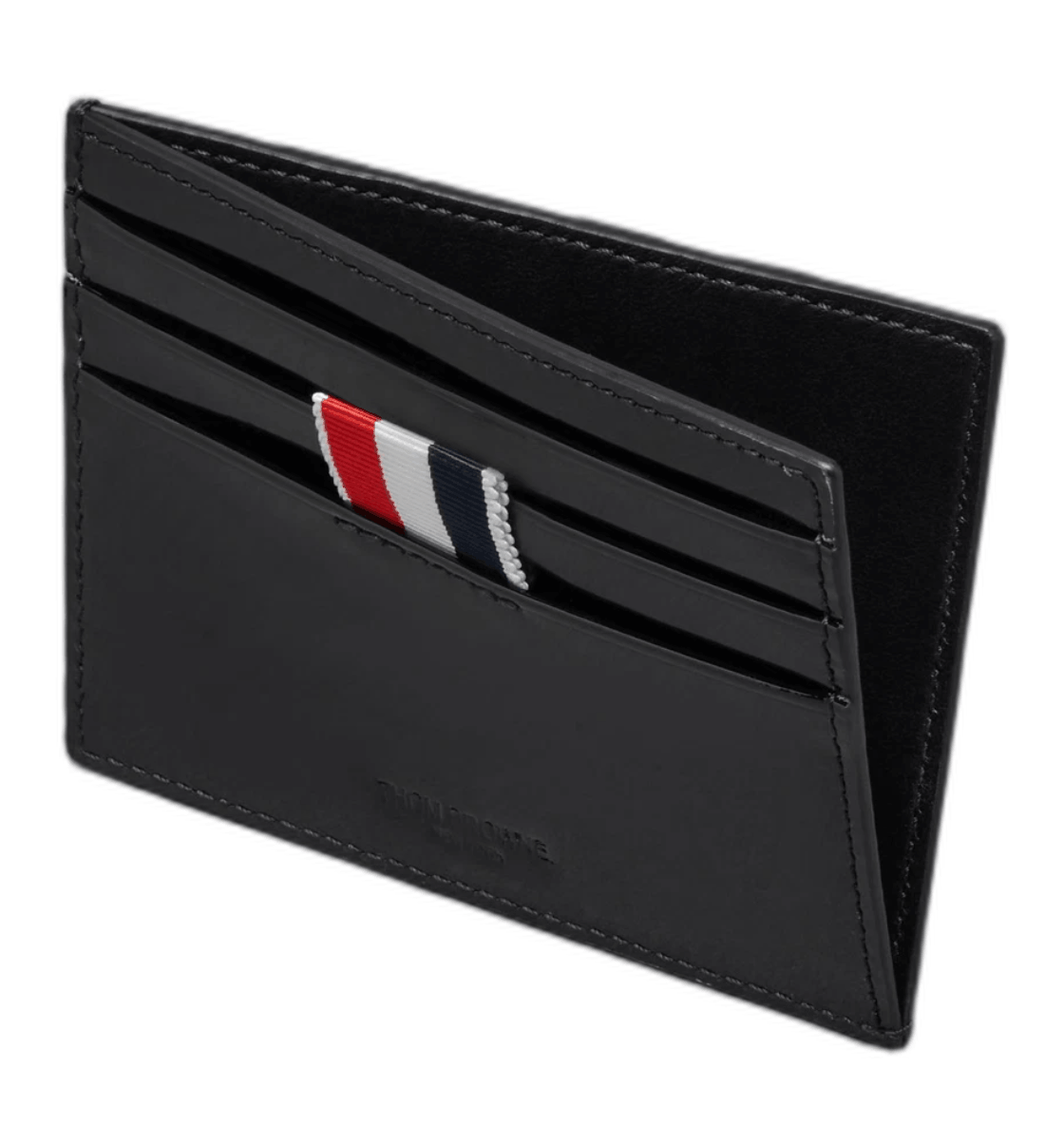 Thom Browne Patent 4-Bar Note Compartment Card Holder Black