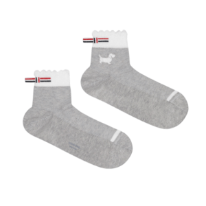 26SS Pointelle Stitch Hector Crew Socks - grey