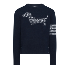 26SS Merino Wool Holiday Hector 4-Bar Pullover Knit navy