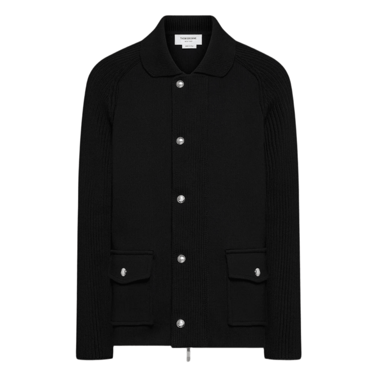 Mixed Stitch Cotton Cashmere Zip-Up Jacket 