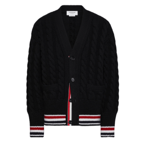  Merino Baby Cable Stitch RWB Stripe Cardigan 