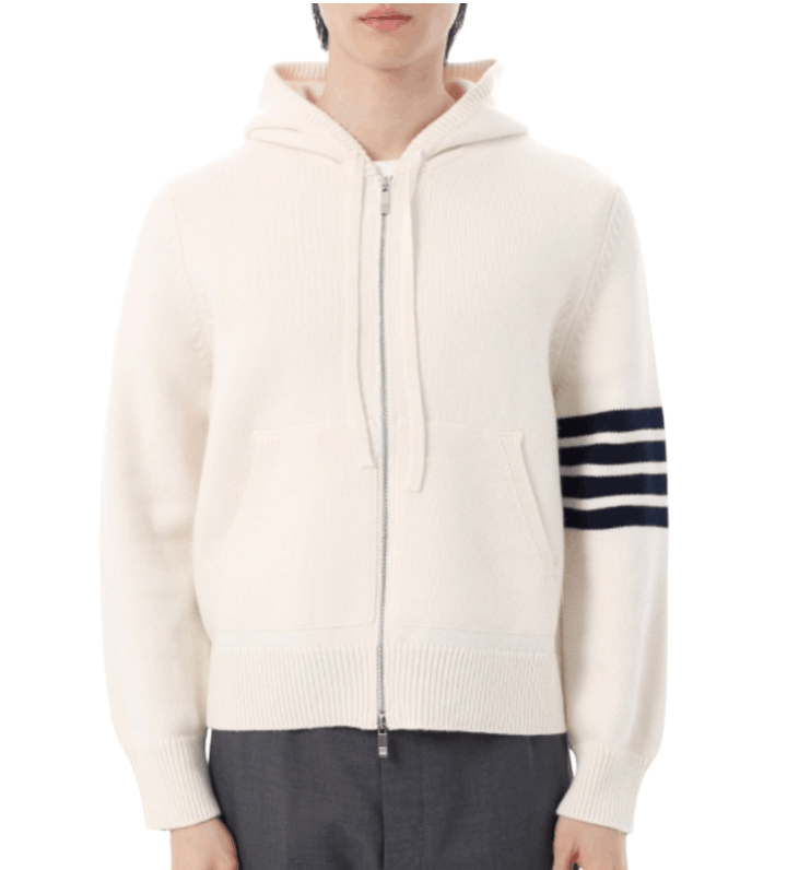 Hector Intarsia Merino Zip-Up Hoodie 