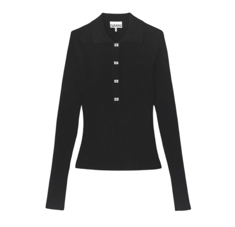 FINE SEQUIN KNITTED POLO 