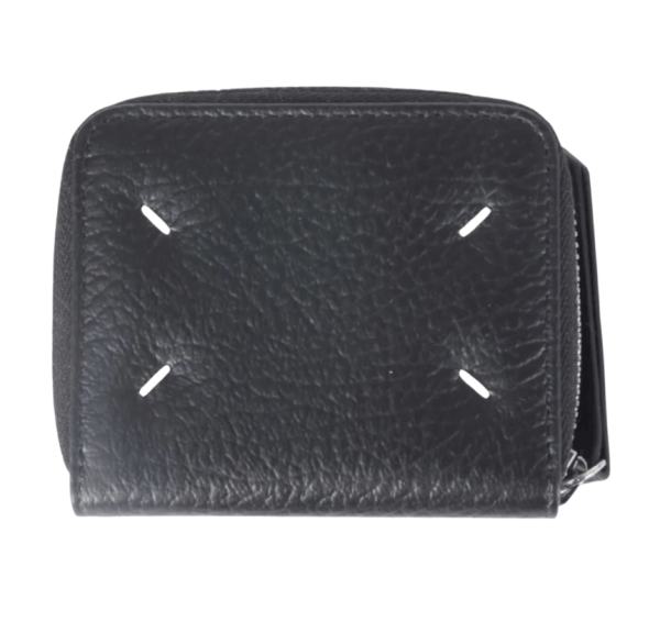 Maison Margiela Zip Around Leather Wallet Black
