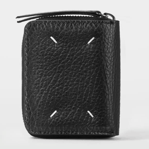 Maison Margiela Zip Around Leather Wallet Black