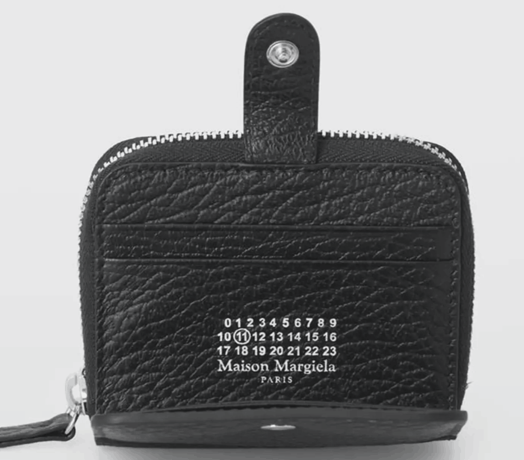 Maison Margiela Zip Around Leather Wallet Black
