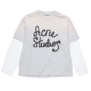 Acne Studios Layered Logo T-Shirt Light Blue