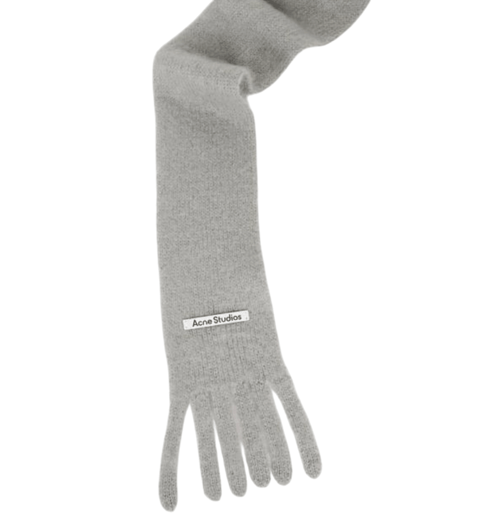 Acne Studios Skinny Logo Muffler Grey