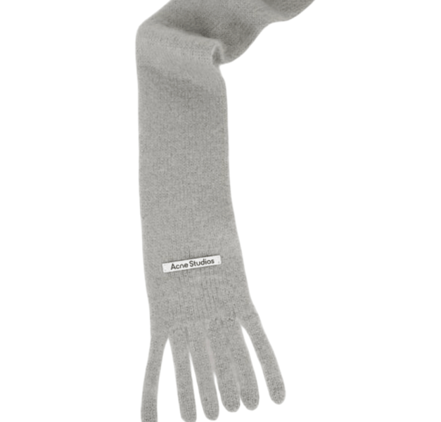 Acne Studios Skinny Logo Muffler Grey