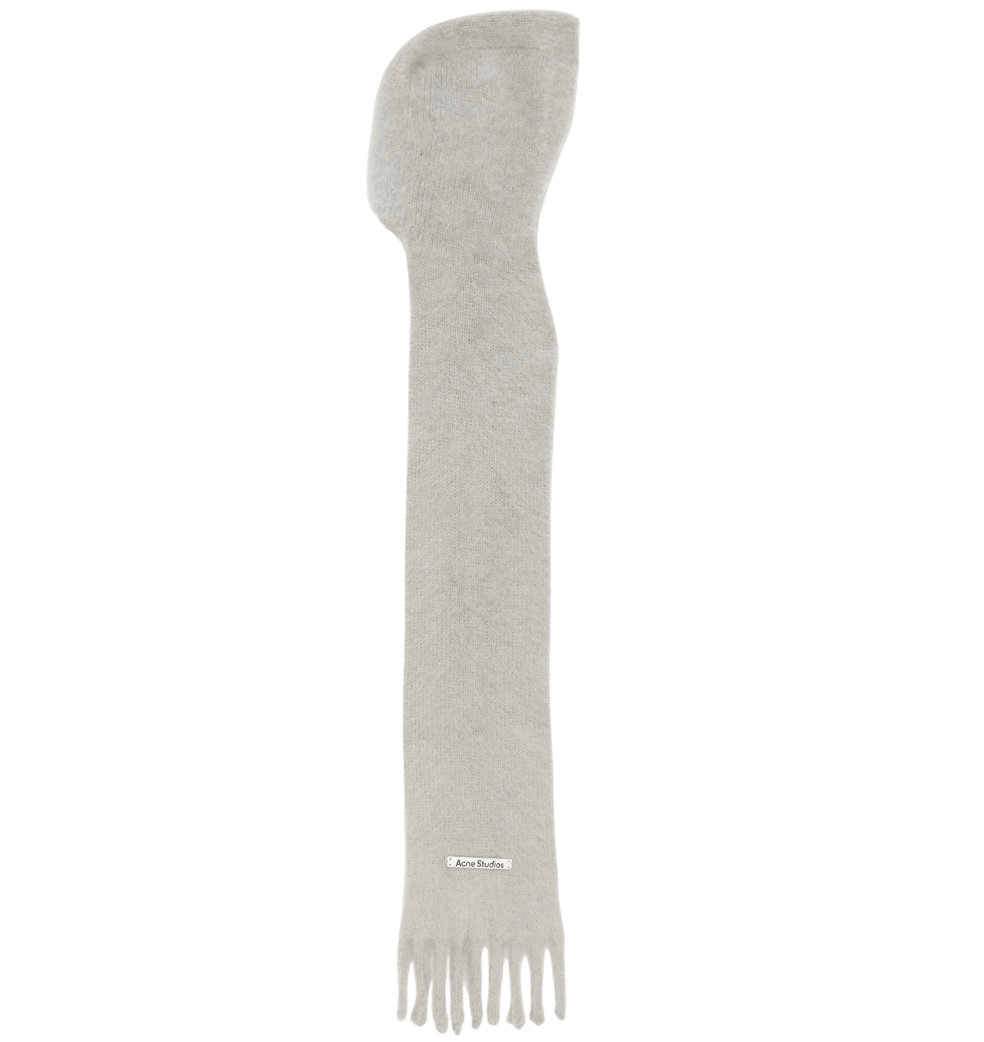 Acne Studios Mohair Muffler with Hood Gray