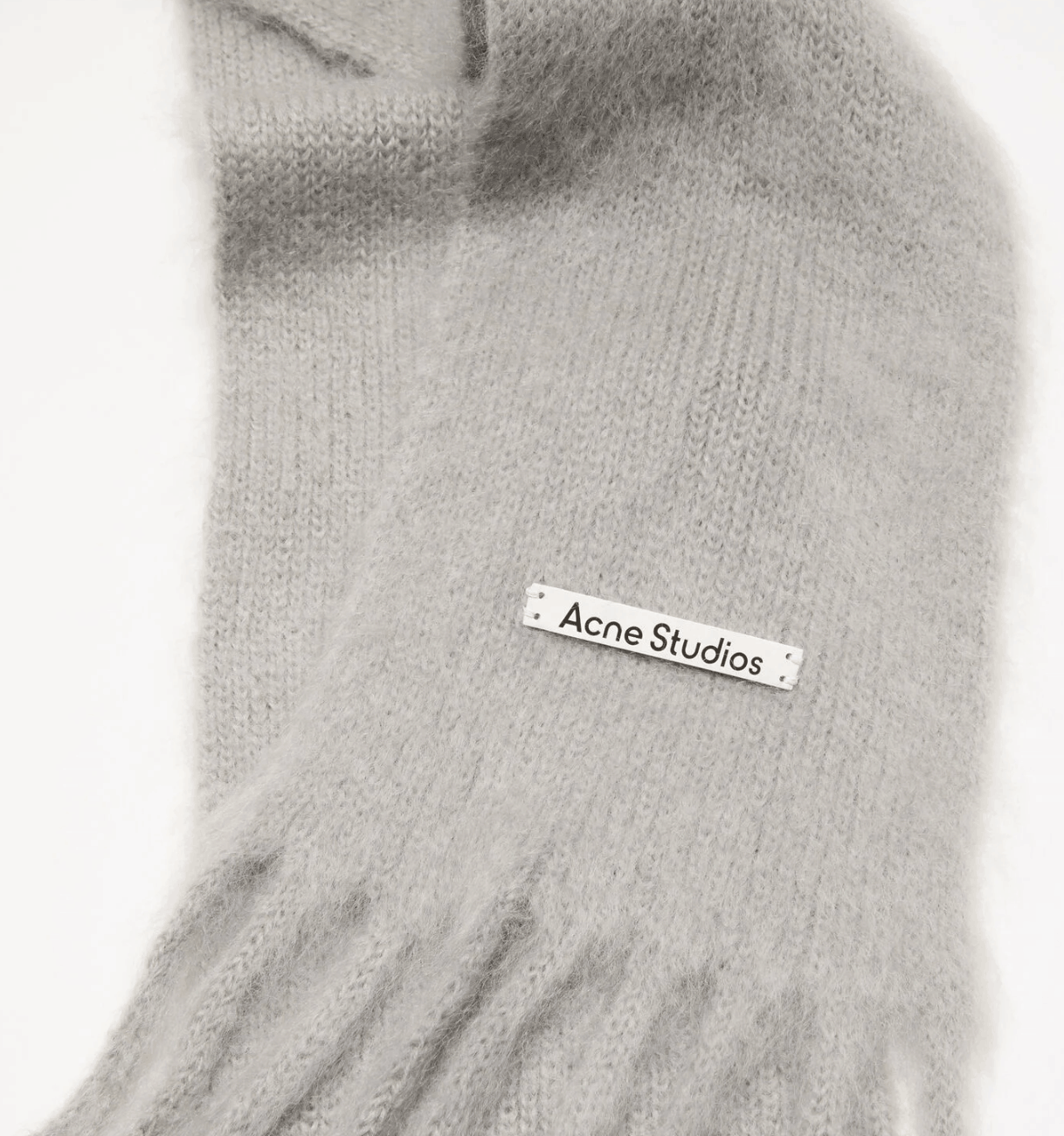 Acne Studios Mohair Muffler with Hood Gray