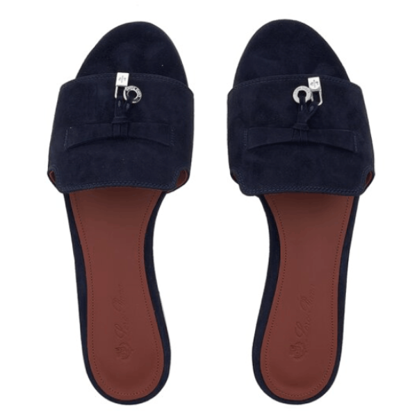 Summer Charms Sandal Suede Goatskin Blue Navy