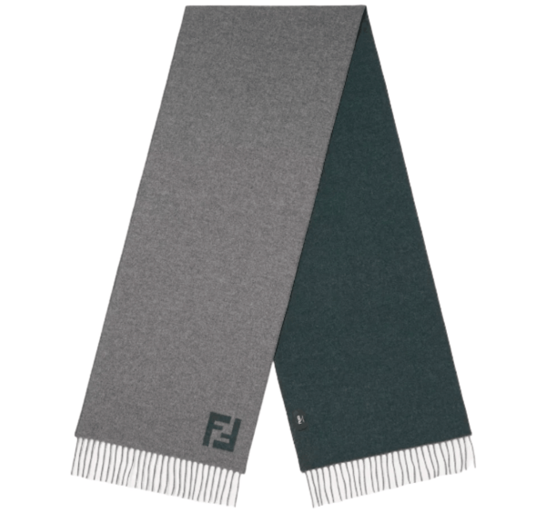 Fendi Wool Cashmere Muffler Grey