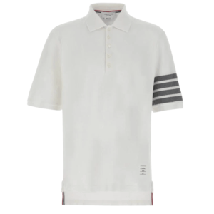 Thom Browne Classic Pique 4-Bar Short Sleeve Polo White