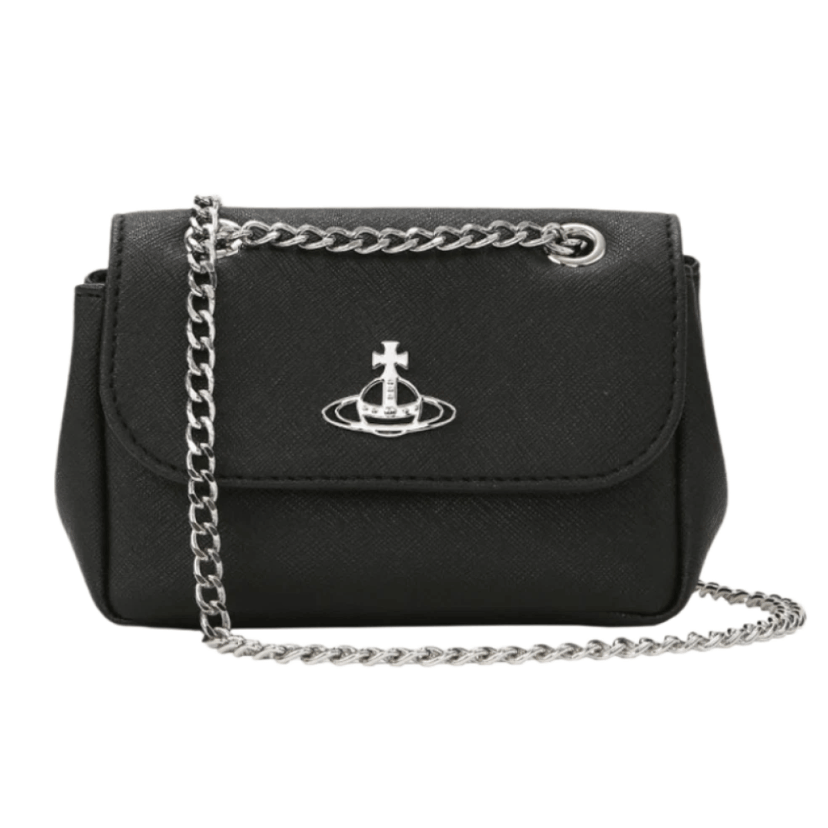 Vivienne Westwood Saffiano Biogreen Small Purse Cross Bag Black