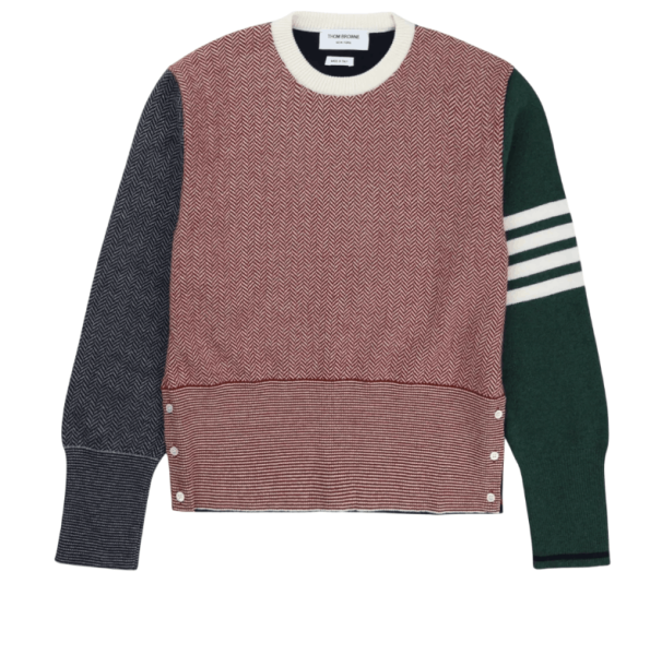 Funmix Herringbone Classic Crewneck Knit - Seasonal Multi 