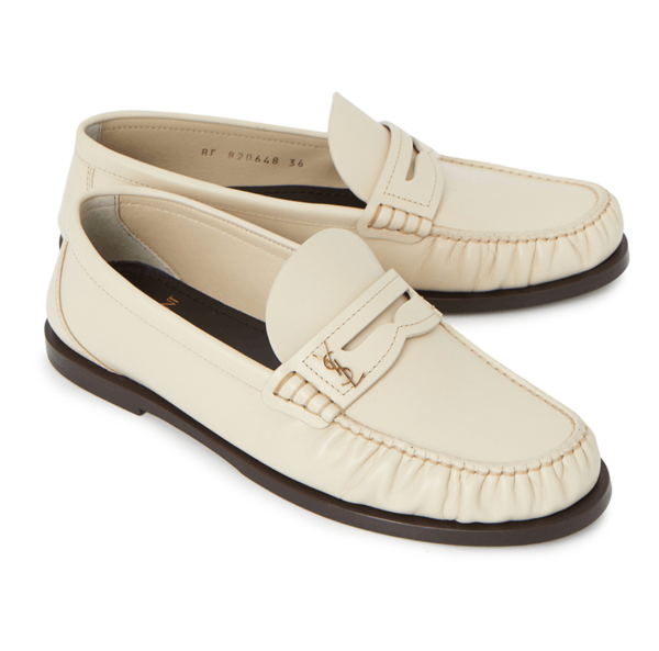 (W) Saint Laurent Loafers Ivory