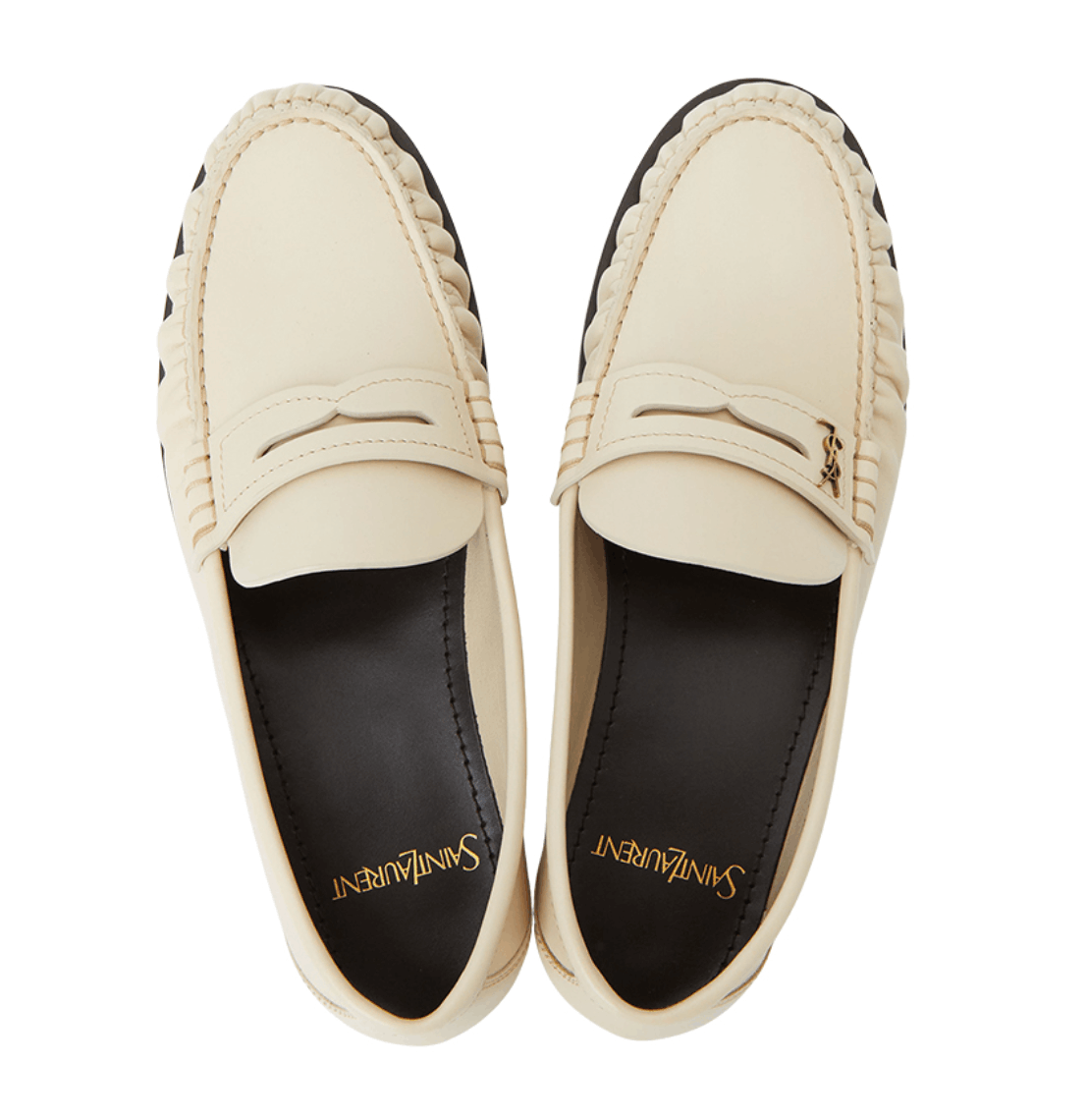 (W) Saint Laurent Loafers Ivory