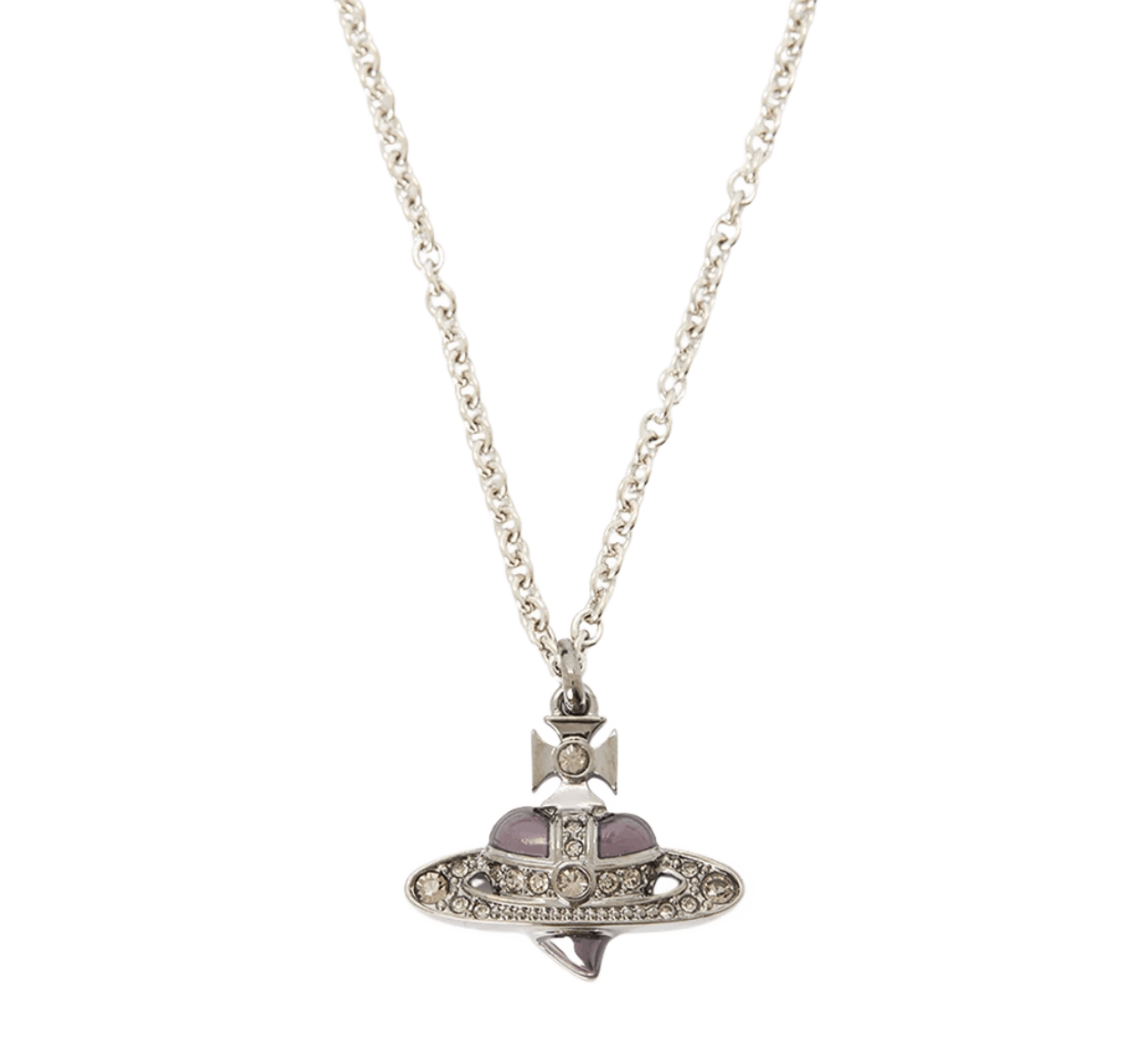 Vivienne Westwood Diamante Heart Necklace Silver