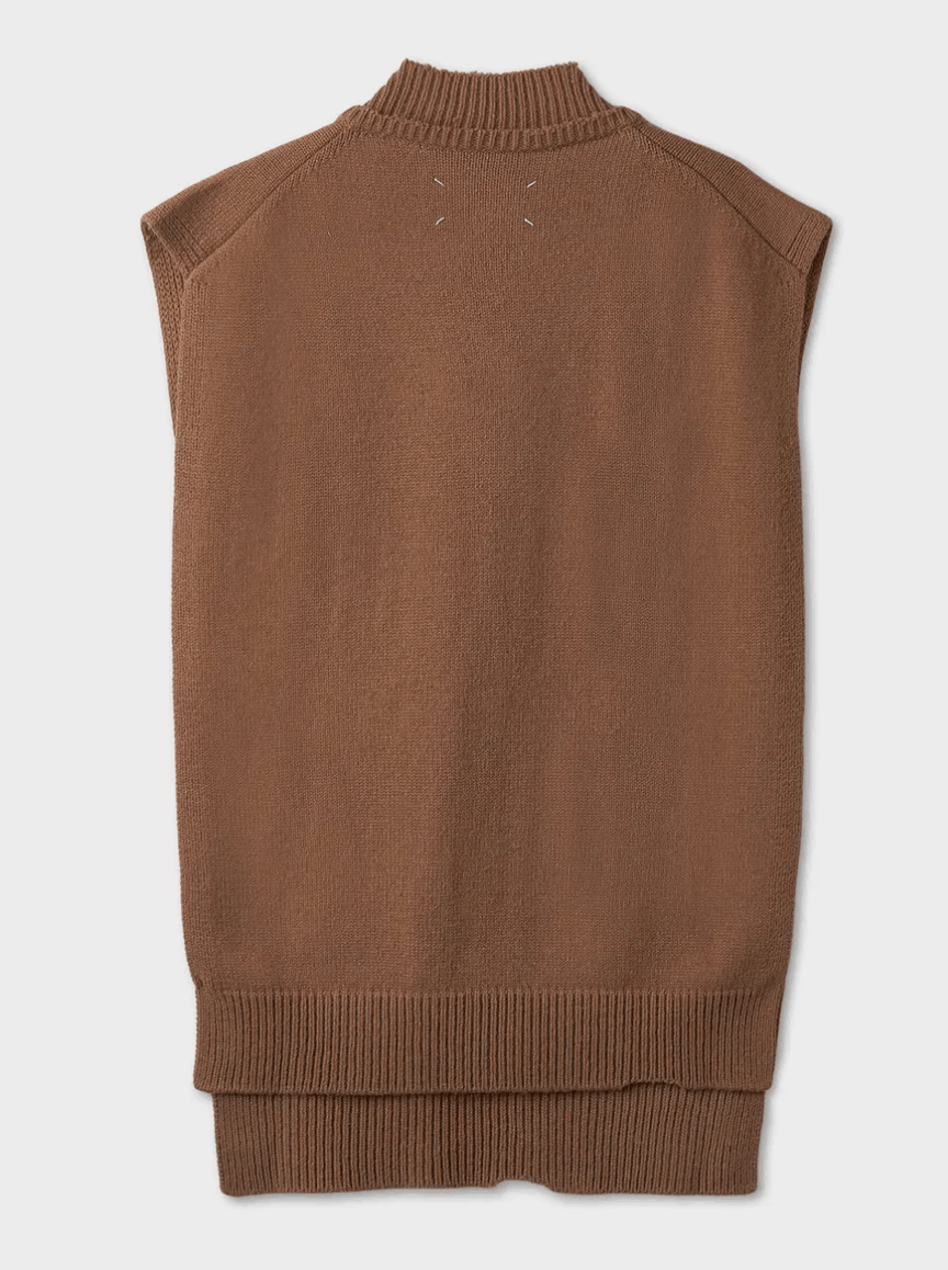 Maison Margiela V neck gilet - Brown 