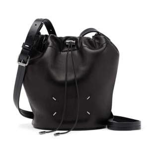 Drawstring Crossbody Bucket Black