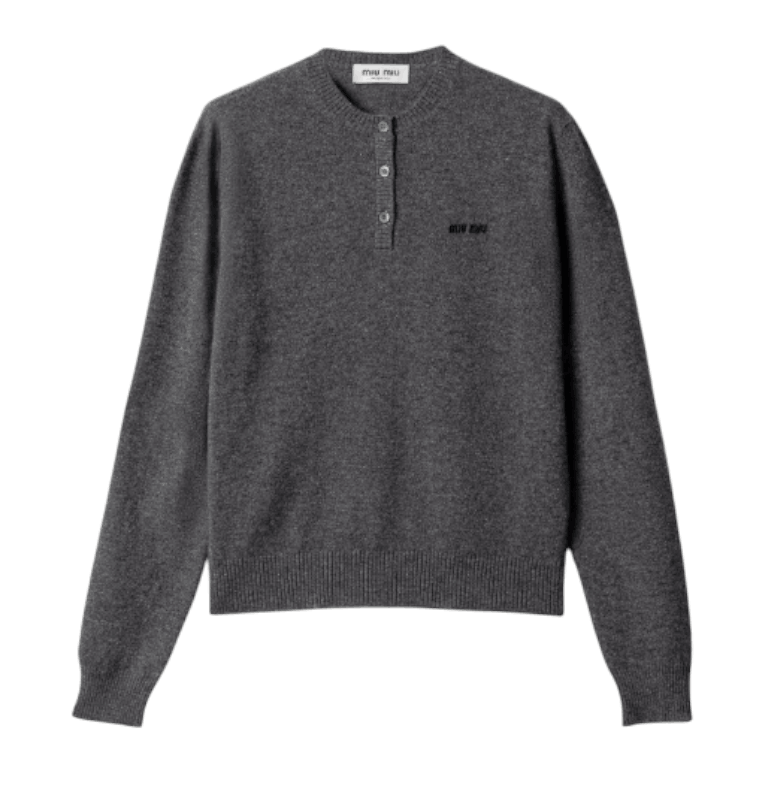 (W) Miu Miu Cashmere Sweater Slate Gray