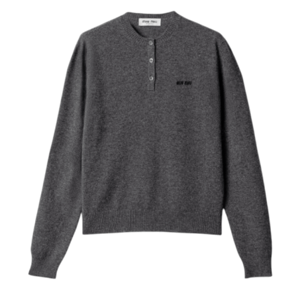 (W) Miu Miu Cashmere Sweater Slate Gray