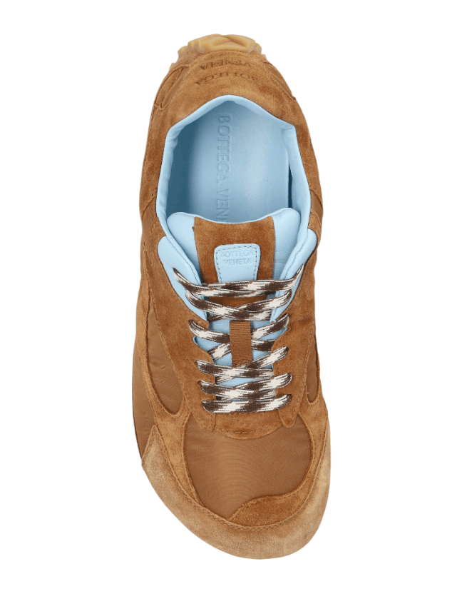Orbit Flash suede-trimmed sneakers in brown