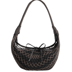 Lemaire Fortune Croissant Filt Bag Polyester Net Marron Glace Black