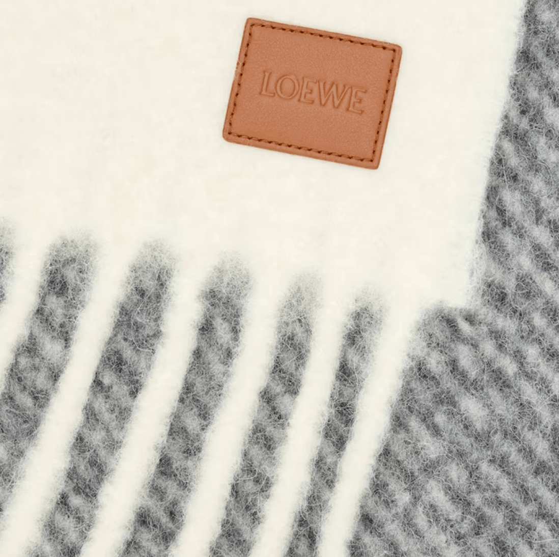 Alpaca-Wool-Blend Jacquard Stripe Scarf