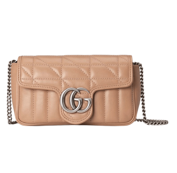 Gucci GG Marmont Camelia Super Mini Bag Rose Beige