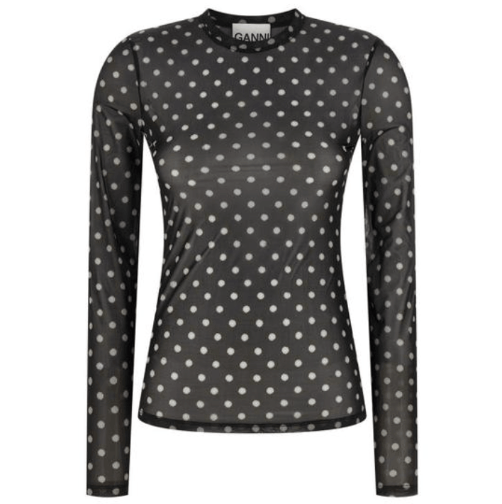 PRINTED SHEER LONGSLEEVE TOP 