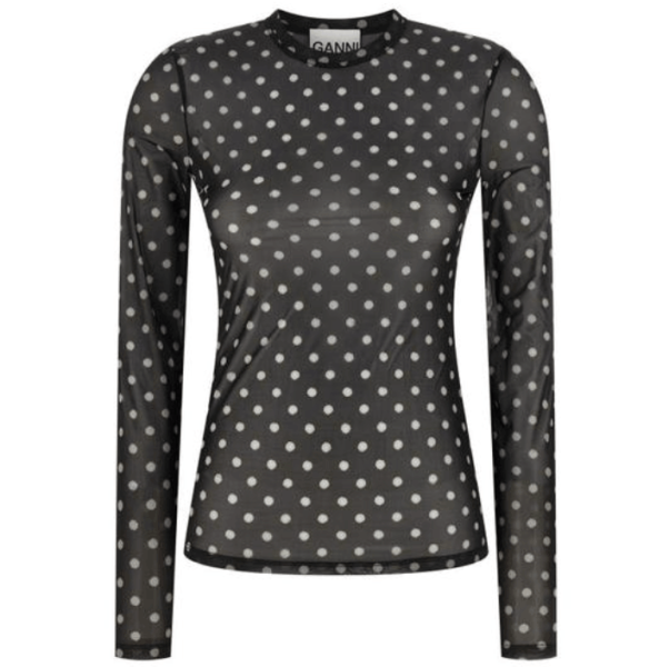 PRINTED SHEER LONGSLEEVE TOP 