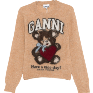 BEIGE BEAR GRAPHIC SWEATER 