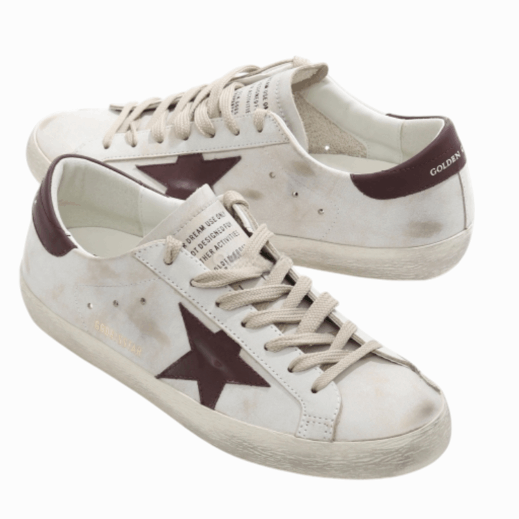 Golden Goose Super-Star White Burgundy