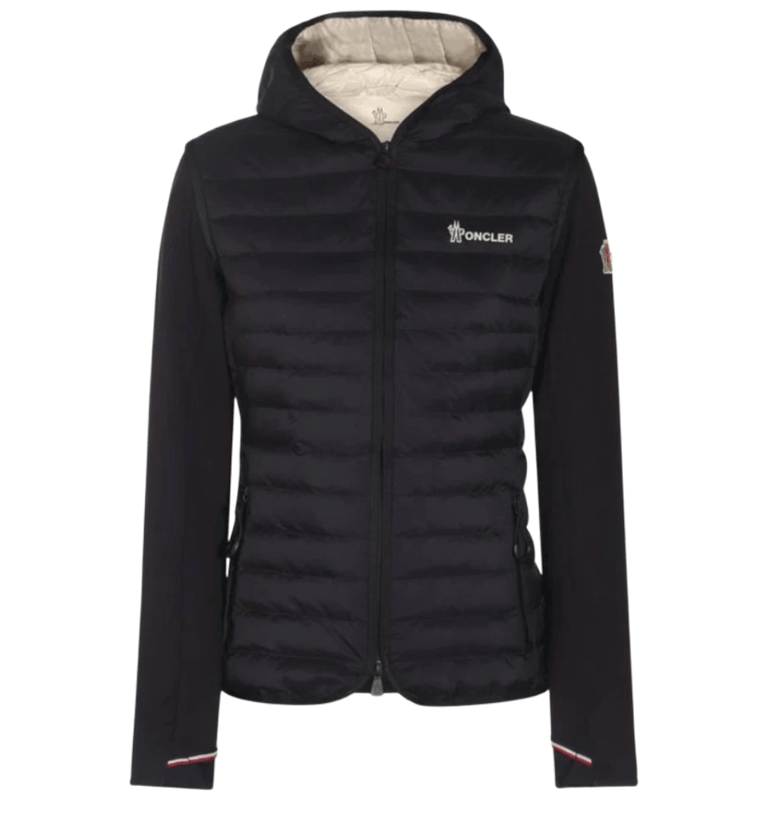 (W) Moncler Padded Zip-Up Cotton Hoodie Black - 25SS