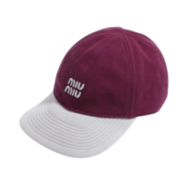 (W) Miu Miu Drill Baseball Cap Cerise Cloud