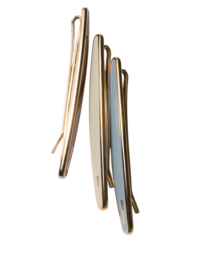 Dahlia / Sky Blue / Talc Enamel Metal Hair Clip