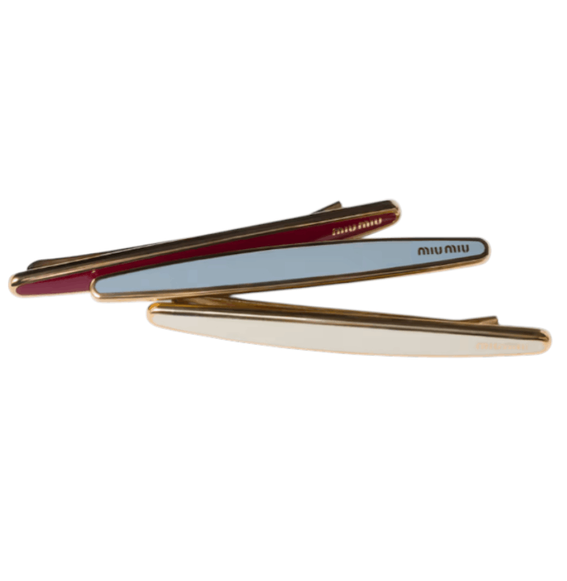 Dahlia / Sky Blue / Talc Enamel Metal Hair Clip