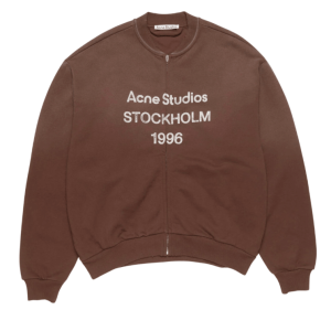 Washed zip-up cardigan Chocolate brown