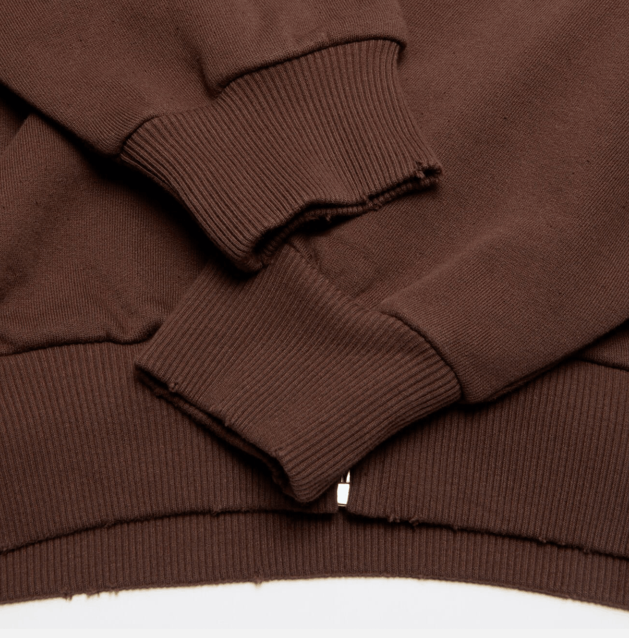 Washed zip-up cardigan Chocolate brown