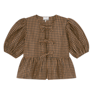 CRINKLED CHECK BLOUSE 