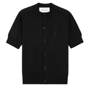 Black Wool Short Sleeves Ami De Coeur Cardigan