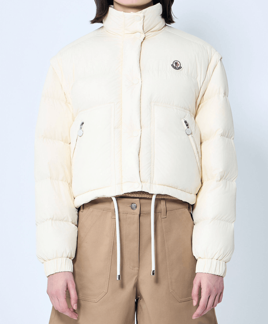 (W) Moncler Selle 2-in-1 Short Down Jacket White - 25SS