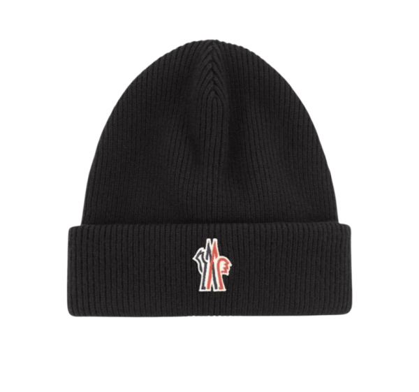 Moncler Logo Embroidered Beanie Black 