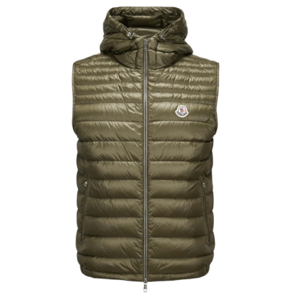 Moncler Orant Hooded Down Vest Olive Green - 25FW