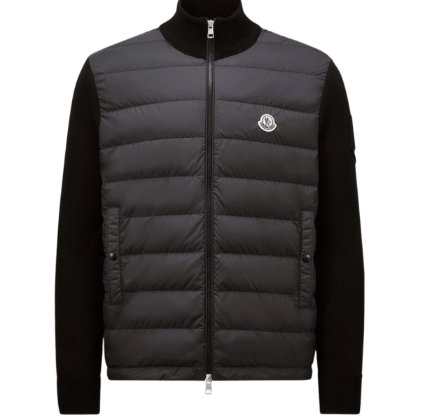 Moncler Padded Zip-Up Cotton Cardigan Black - 26SS