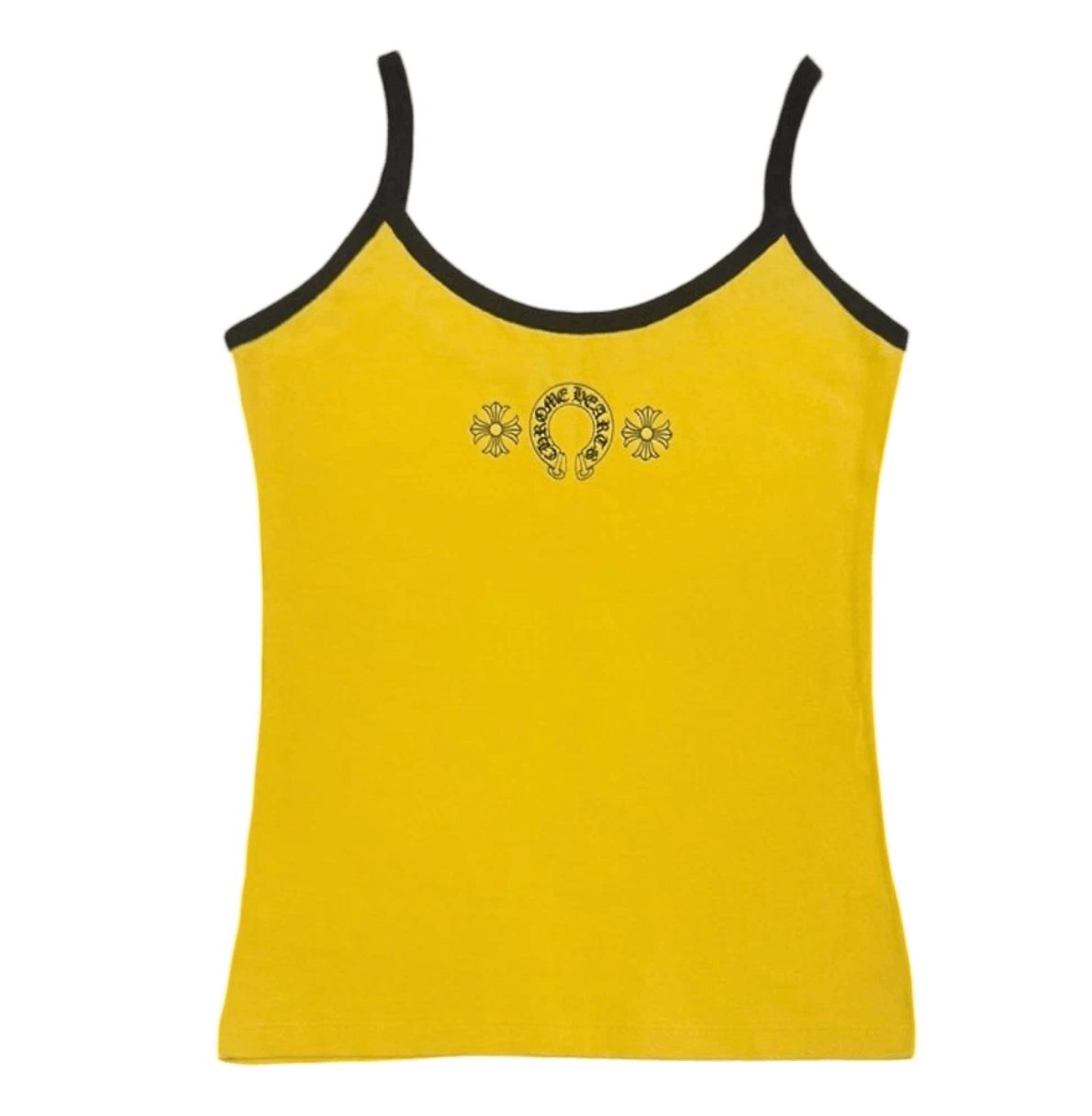 (W) Chrome Hearts Horseshoe Logo Tank Yellow Black