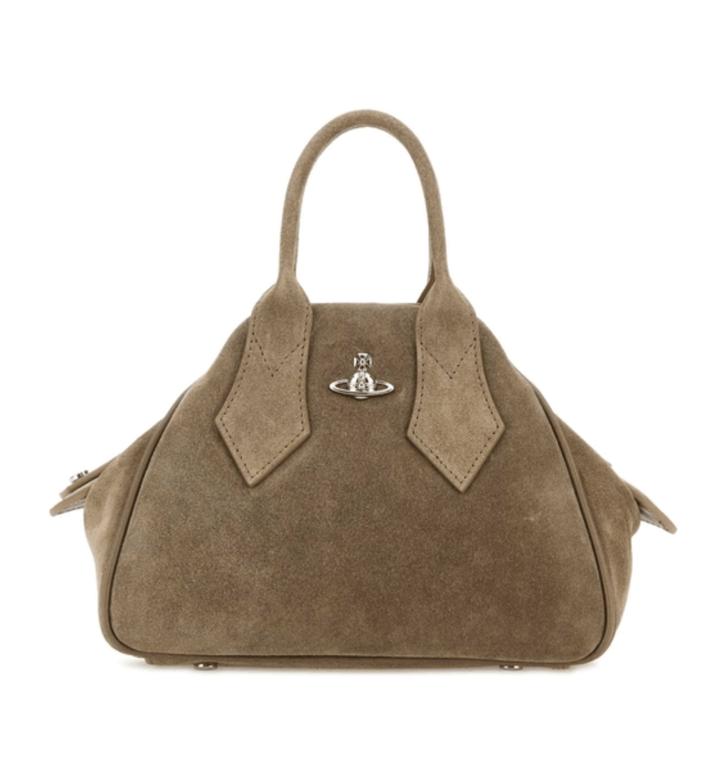 Dove grey suede small Yasmine handbag 
